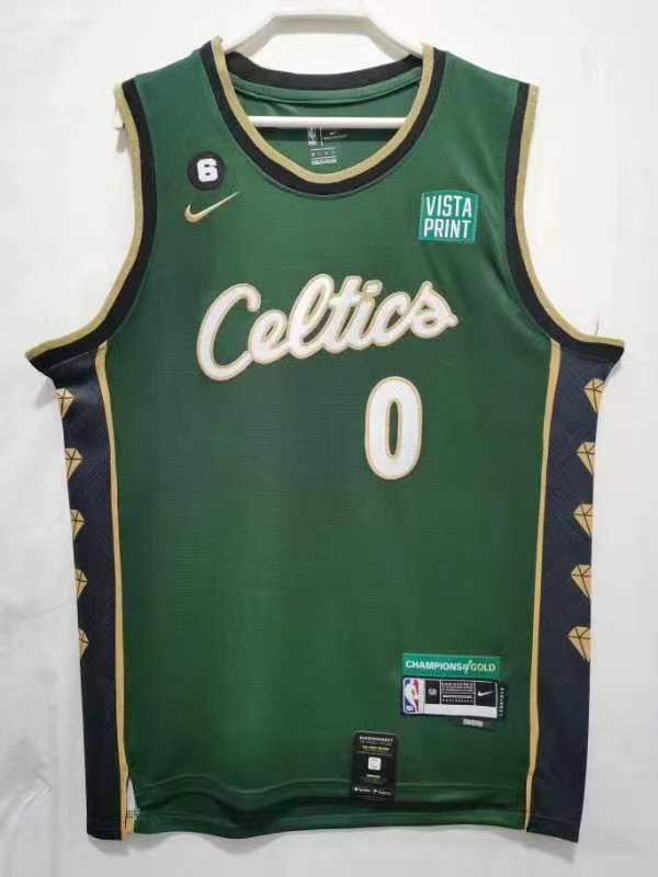 Men Boston Celtics 0 Tatum Green Nike City Edition 22-23 NBA Jersey